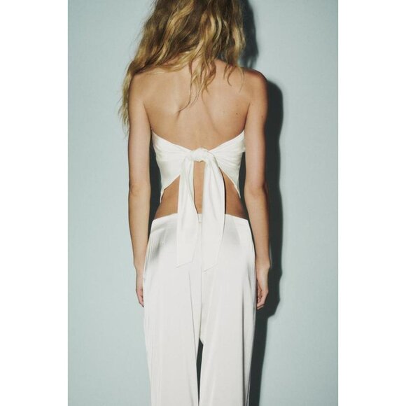 ZARA SATIN EFFECT HANKY TOP - Picture 6 of 9